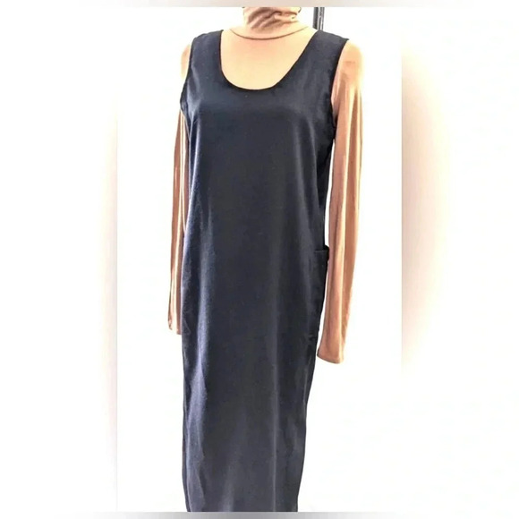 Vintage Harve Benard 100% Wool Sheath Dress Side Pockets Like New Navy Women 22W - Picture 1 of 8